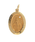 14K Gold Miraculous Medal With Diamond