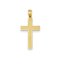 14K Yellow Gold Textured Cross Pendant