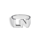 Men's Personalized Two Initial Block Style Ring