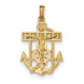 Polished And Textured Mini Mariners Crucifix Pendant
