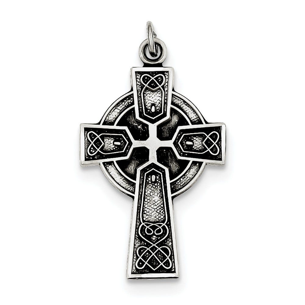 Antiqued Satin Irish Cross Pendant