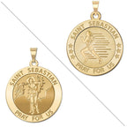 Female Runner - Saint Sebastian Doubledside Sports Religious Medal