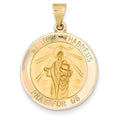 14K Gold Saint Jude Thaddeus Hollow Round Charm