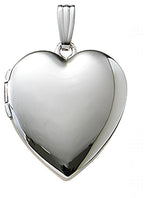 14K White Gold Heart Photo Locket