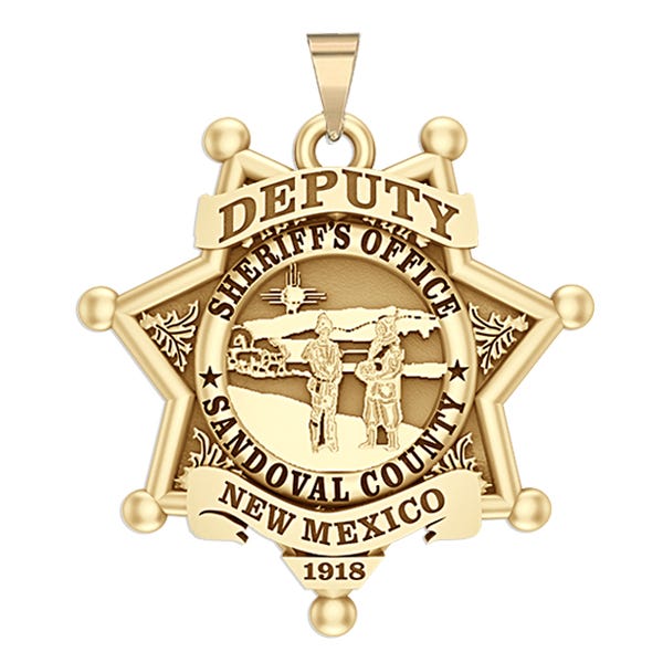 Personalized Sandoval County New Mexico Sheriff Badge with Your Rank and Number