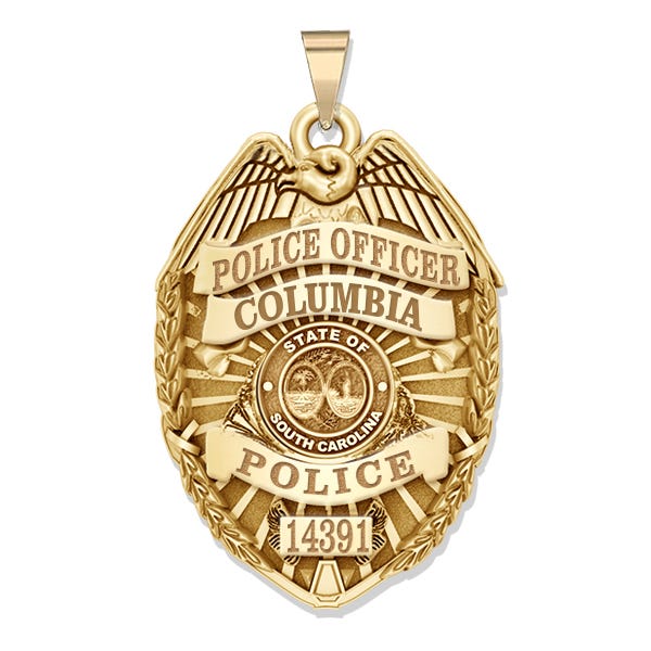 Personalized South Carolina Police Badge with Your Rank, Number & Department