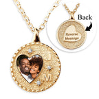 Fancy Round Border with Initials and Cubic Zirconias Heart Shape Photo
