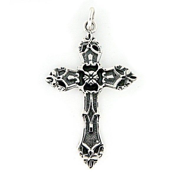 Sterling Silver Budded-Tips Cross Pendant