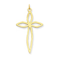 14K Laser Designed Openwork Cross Pendant