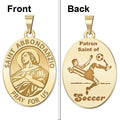 Saint Abbondanzio Oval Double Sided Soccer Religious Medal
