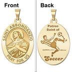 Saint Abbondanzio Oval Double Sided Soccer Religious Medal