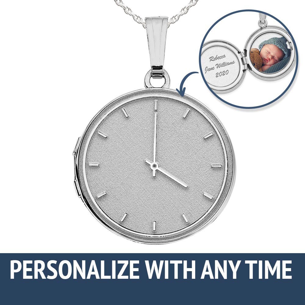Personalized Clock With Time Round Photo Locket