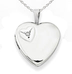 Cubic Zirconia Heart Photo Locket