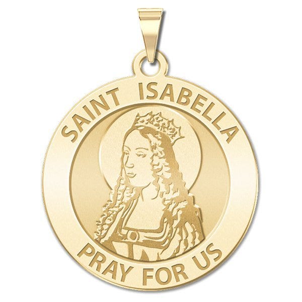 Saint Isabella Round Religious Medal