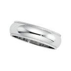 Platinum Approx. 0.24 Inch Comfort-Fit Milgrain Wedding Band