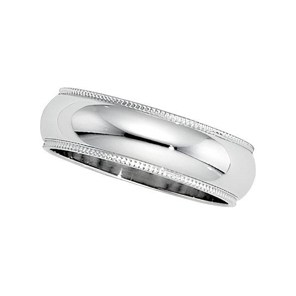 Platinum Approx. 0.24 Inch Comfort-Fit Milgrain Wedding Band