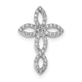 Sterling Silver Cz Openwork Cross Pendant