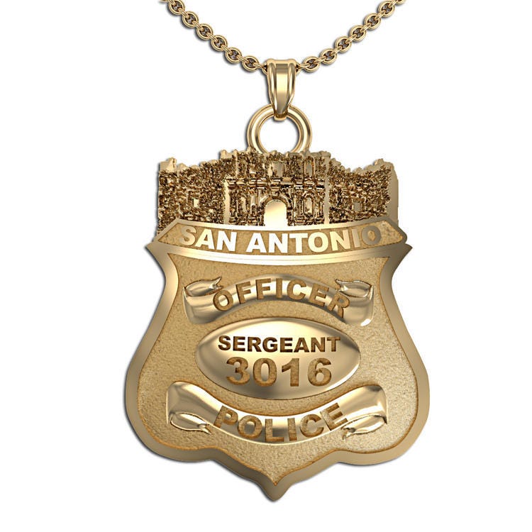 Personalized San Antonio,Texas Alamo Police Badge with Your Name, Rank, and Number