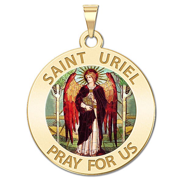 Saint Uriel Religious Medal "Color