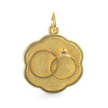 Wedding Rings Scalloped Disc Charm