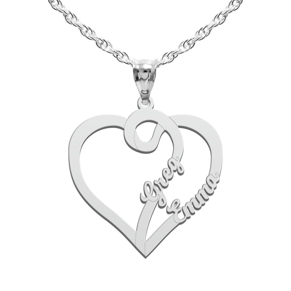 Interlocking Heart Couple's Name Pendant