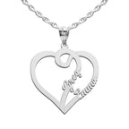 Interlocking Heart Couple's Name Pendant