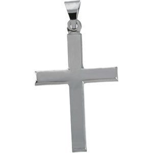 14K White Gold Cross Pendant