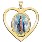 Miraculous Medal Heart Shaped Color Cut-Out