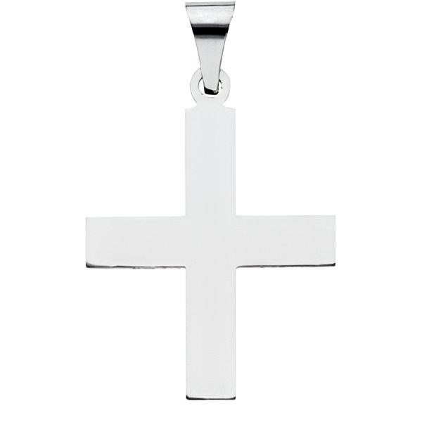 14K White Gold Greek Cross Pendant