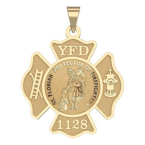 Customized Saint Florian Traditional Fire Badge Religious Medal