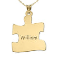 Personalized Family Single Puzzle Piece Pendant - Includes 18 Inch Chain