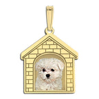 Photo Engraved Dog House Photo Pendant