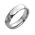 Tungsten Faceted Approx. 0.24 Inch Polished Wedding Band