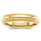 14K Yellow Gold Approx. 0.16 Inch Milgrain Comfort Wedding Band