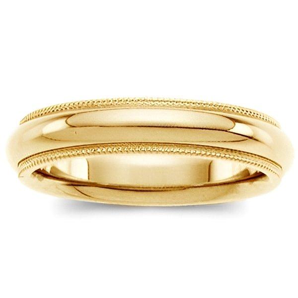 14K Yellow Gold Approx. 0.16 Inch Milgrain Comfort Wedding Band