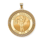 Saint Sebastian Round Rope Border Religious Medal