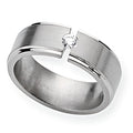 Titanium Approx. 0.31 Inch Diamond Brushed and Polished Wedding Band