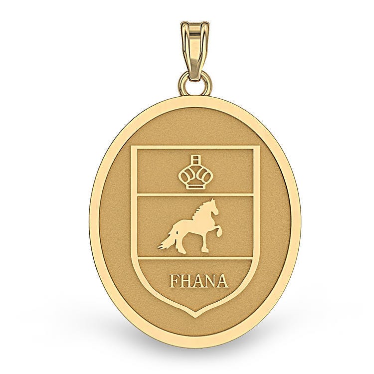 Friesian Horse Breed Oval Medal