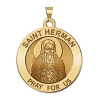 Saint Herman Round Religious Medal
