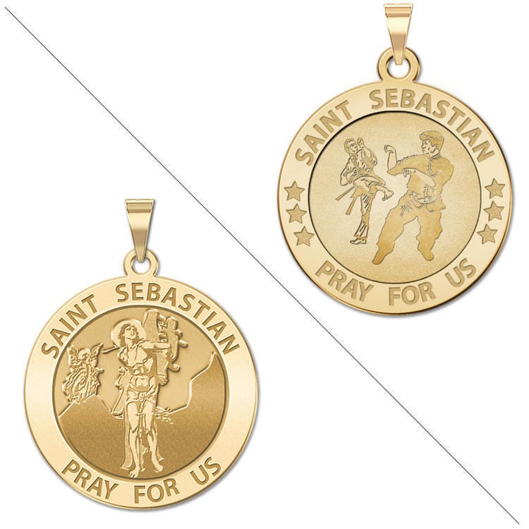 Karate - Saint Sebastian Doubledside Sports Religious Medal
