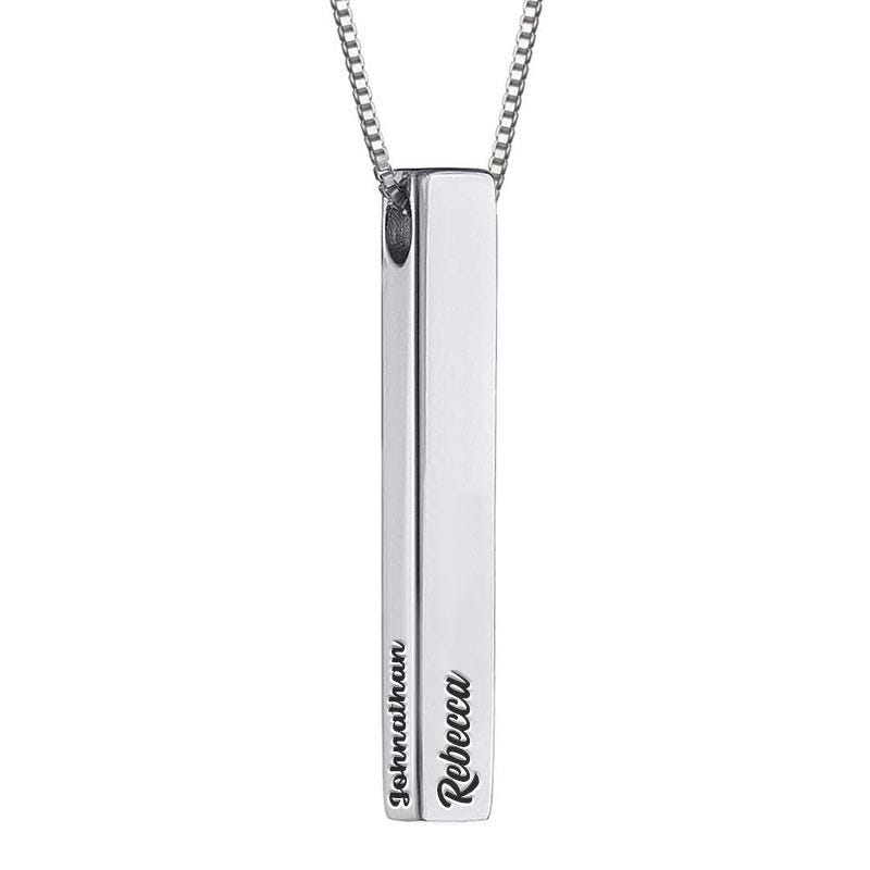 Vertical 3D Name Bar Necklace