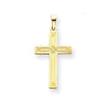 14K Yellow Gold Patterned Cross Pendant