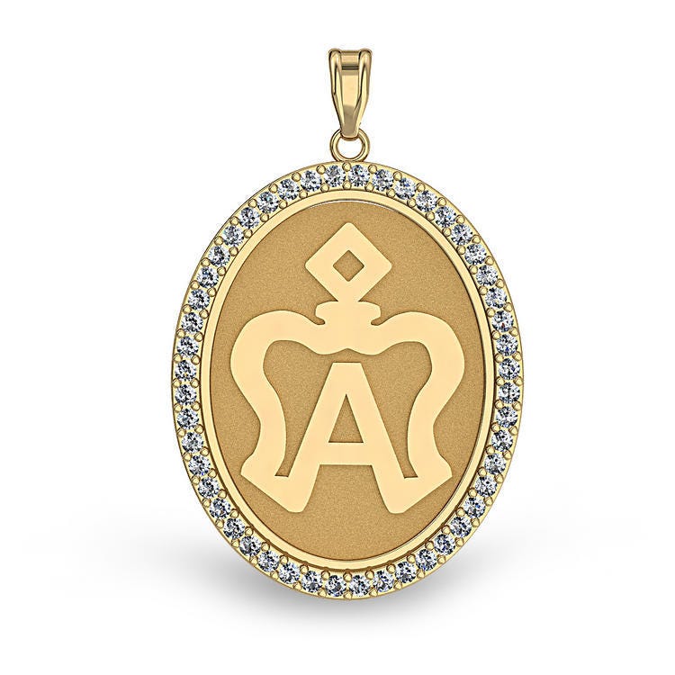 American Warmblood Diamond Studded Horse Breed Oval Medal