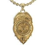 Personalized Police Badge Necklace or Charm - Shape 6