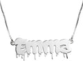 Custom Drip Bubble Name Necklace