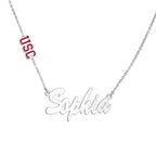 Usc Color Enamel Custom Charm Name Necklace