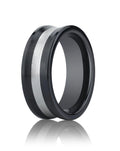 Black Ceramic (Seranite) Comfort-Fit Approx. 0.31 Inch Wedding Band