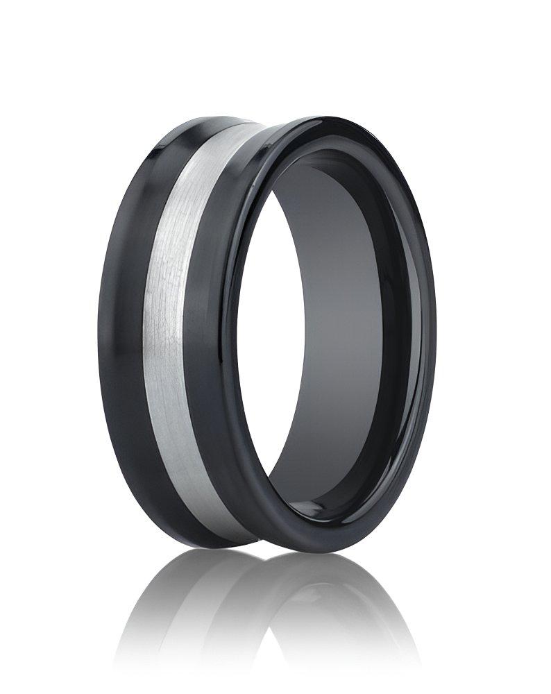 Black Ceramic (Seranite) Comfort-Fit Approx. 0.31 Inch Wedding Band