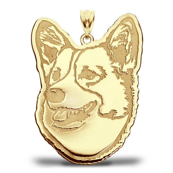 Pembroke Welsh Corgi Dog Portrait Charm or Pendant