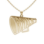 Custom Cheerleader "Megaphone" Charm or Pendant with Team Name